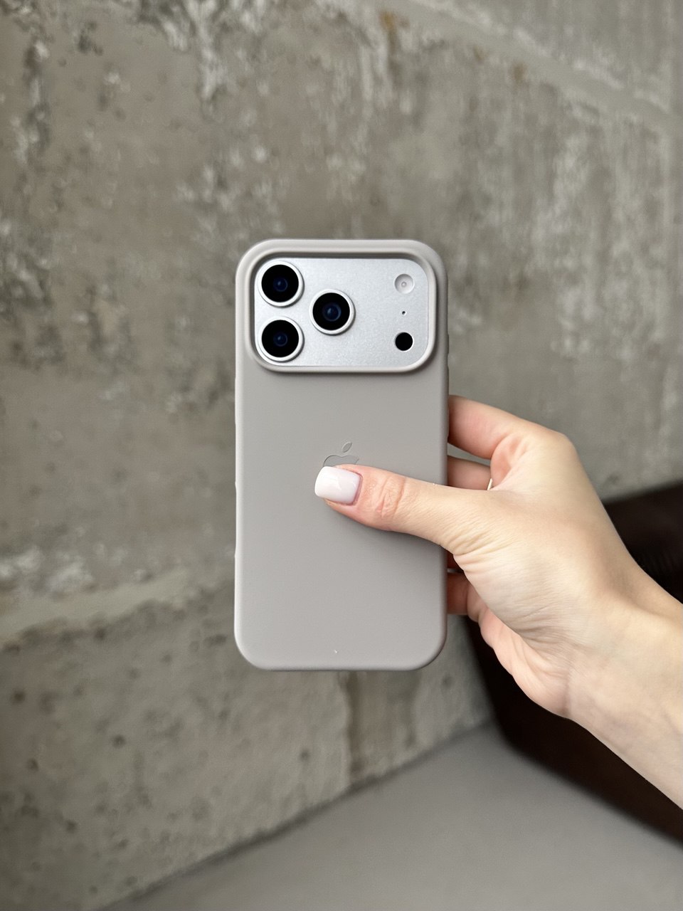 Чохол Silicone case з відкритою камерою на iPhone 17 Pro Max Pebble (14)