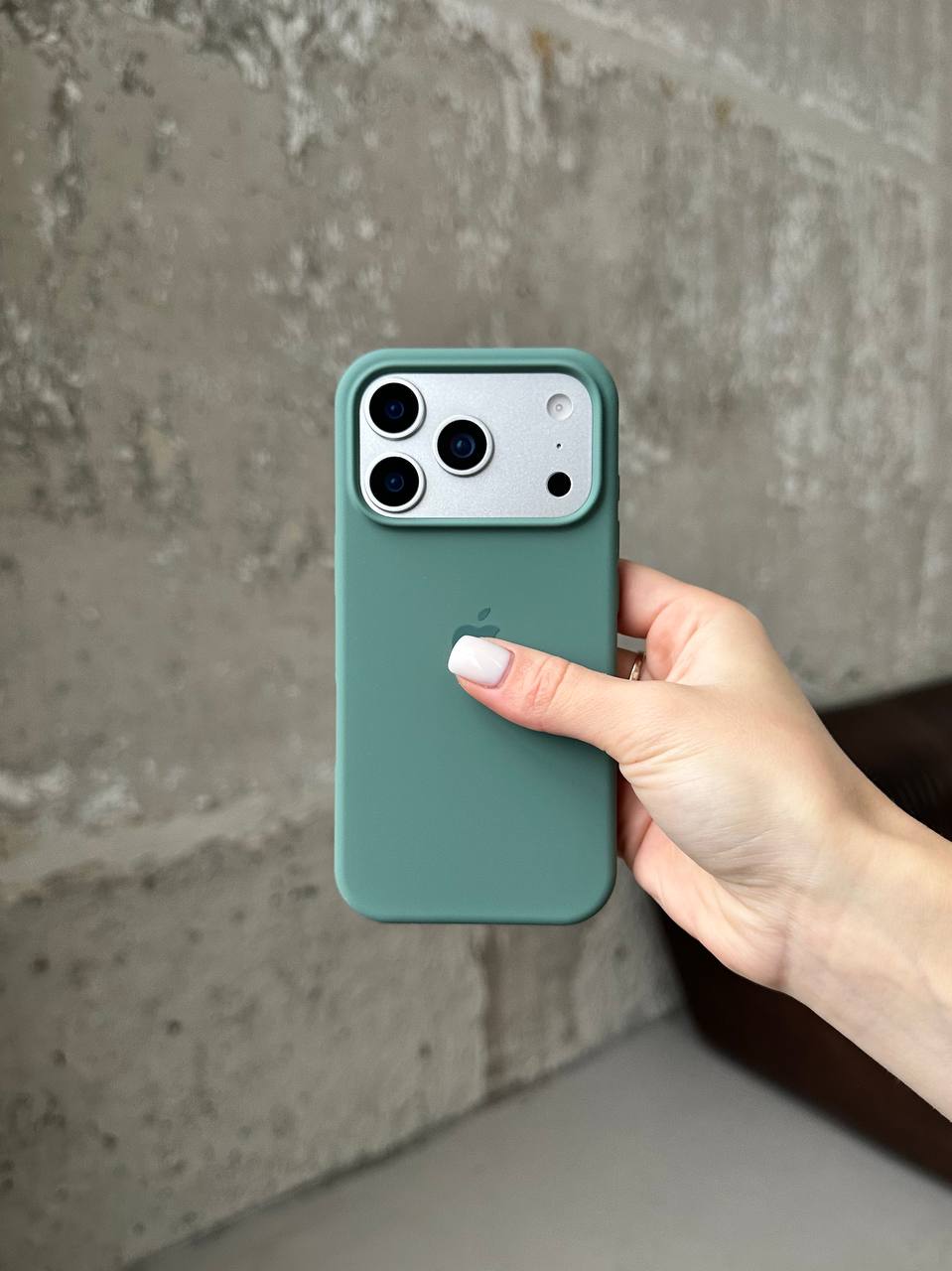 Чохол Silicone case з відкритою камерою на iPhone 17 Pro Pine Green (36)