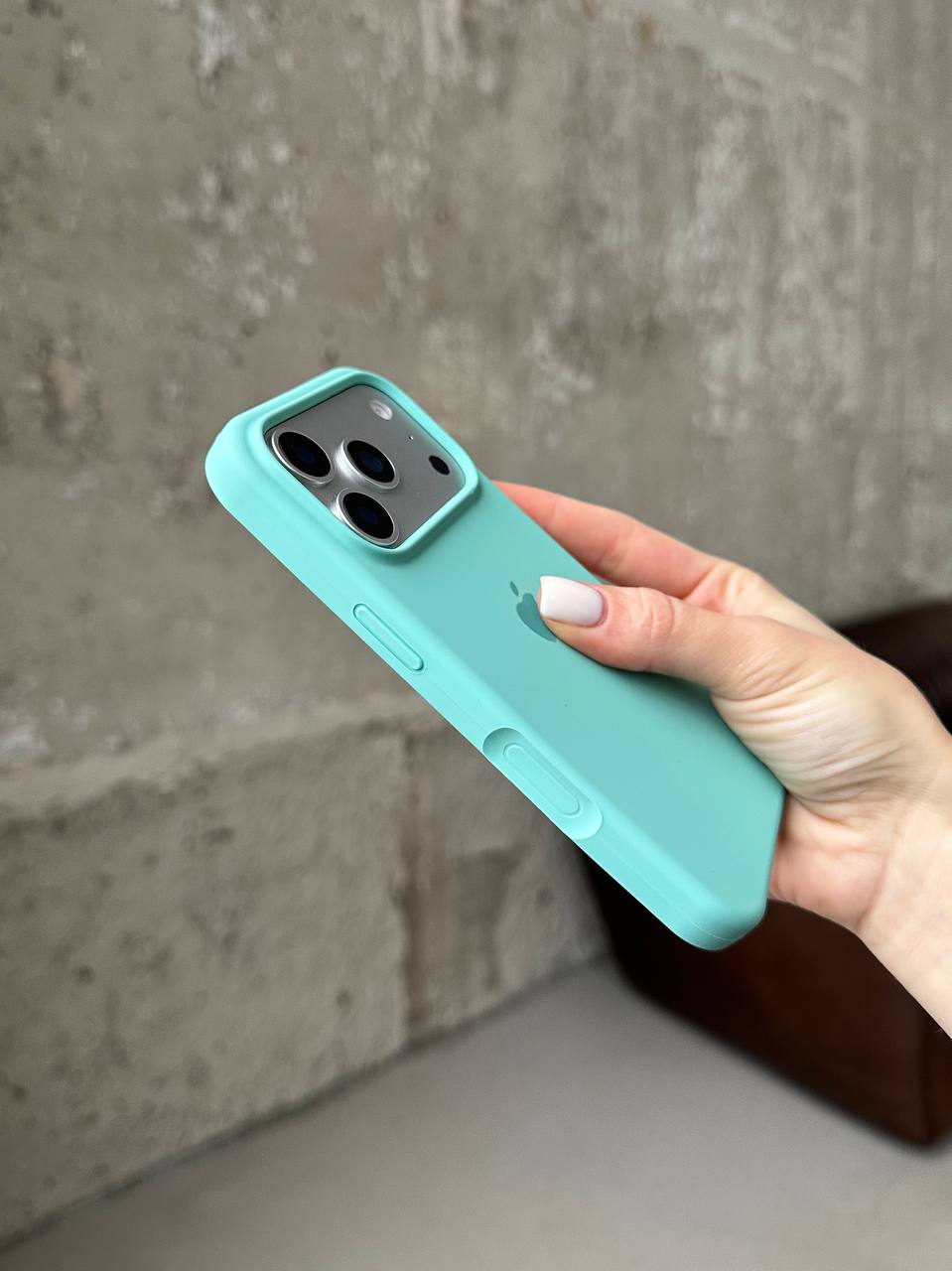 Чехол Silicone case с открытой камерой на iPhone 17 Pro Sea Blue (10)