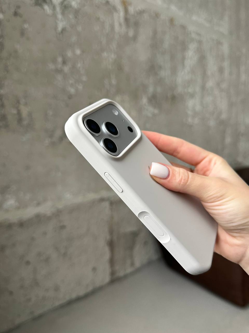 Чохол Silicone case з відкритою камерою на iPhone 17 Pro Max Stone (15)