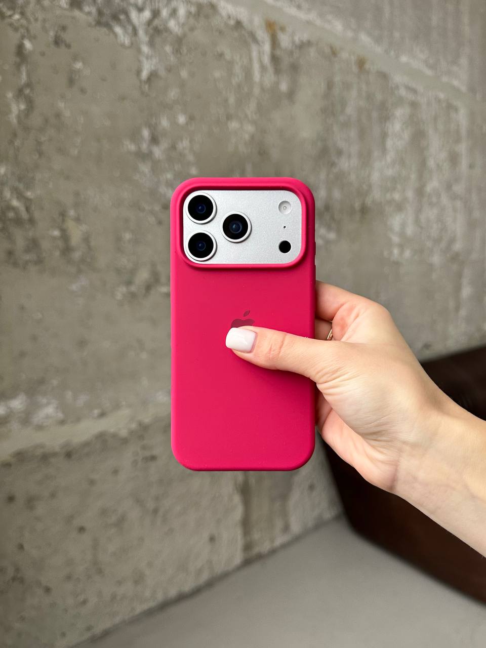 Чохол Silicone case з відкритою камерою на iPhone 17 Pro Max Wine Red (02)