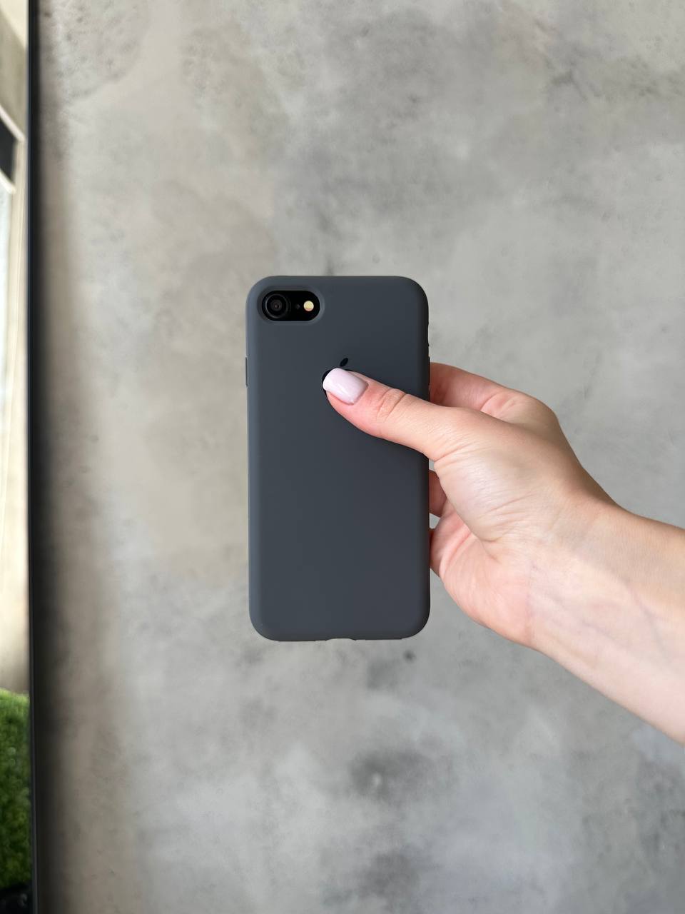 Чехол Silicone case с открытой камерой на iPhone 7 / 8 Graphite (24)