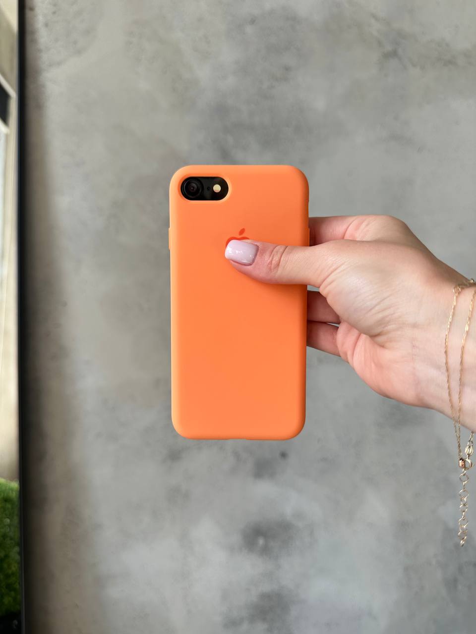 Чехол Silicone case с открытой камерой на iPhone 7/8 Papaya (40)