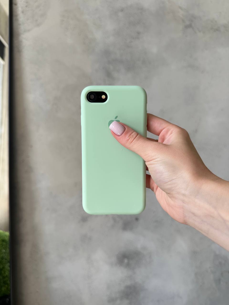 Чехол Silicone case с открытой камерой на iPhone 7/8 Pistachio (42)