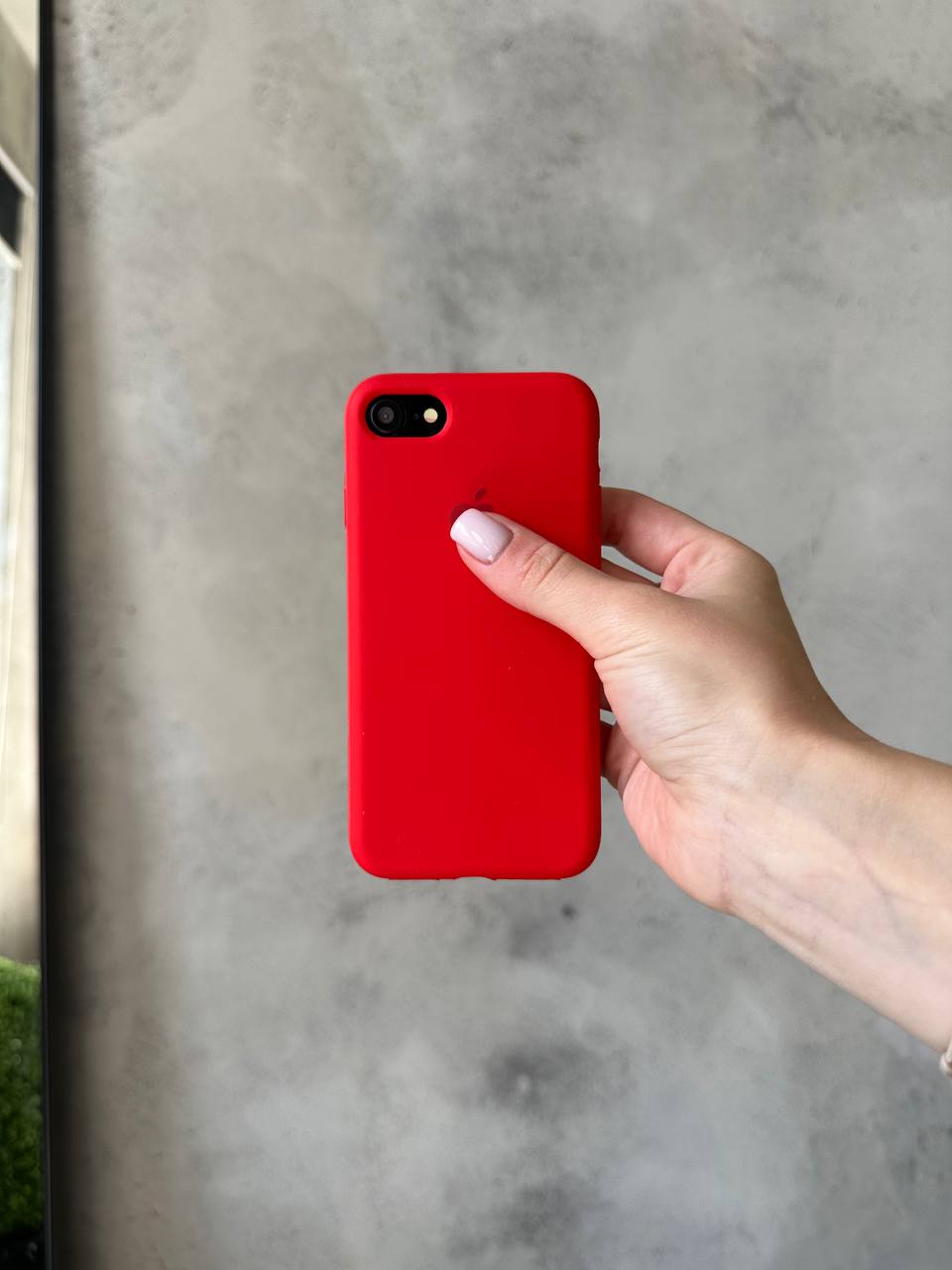 Чехол Silicone case с открытой камерой на iPhone 7/8 Red (04)