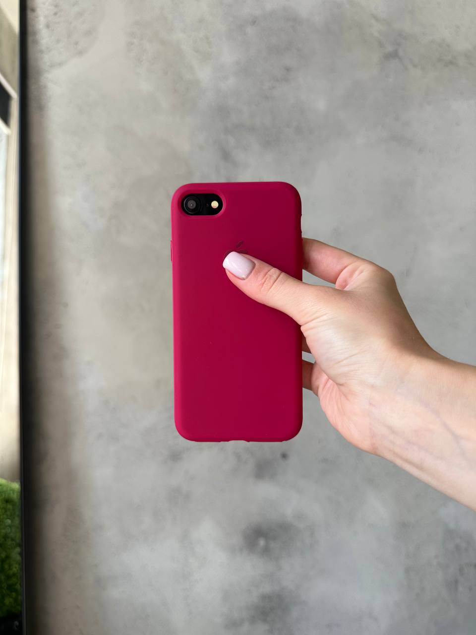 Чехол Silicone case с открытой камерой на iPhone 7/8 Wine Red (02)