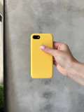 Чехол Silicone case с открытой камерой на iPhone 7/8 Yellow (38)