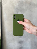 Чохол Silicone case з відкритою камерою на iPhone XS Max Army Green (11)