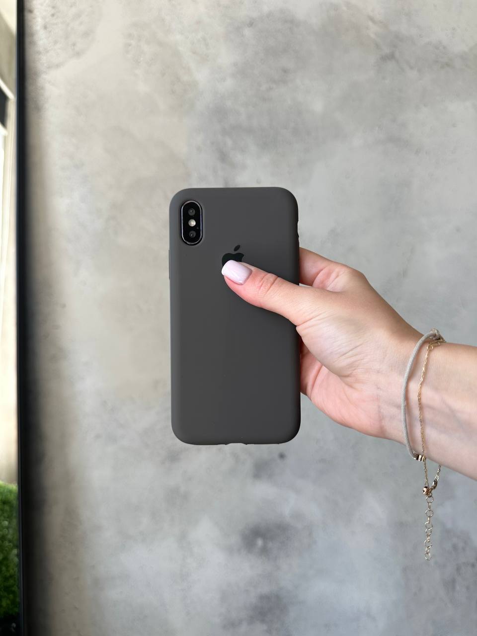 Чехол Silicone case с открытой камерой на iPhone X/XS Cocoa (22)