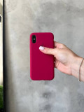 Чохол Silicone case з відкритою камерою на iPhone XS Max Wine Red (02)