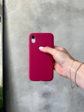 Чохол Silicone case з відкритою камерою на iPhone XR Wine Red (02)