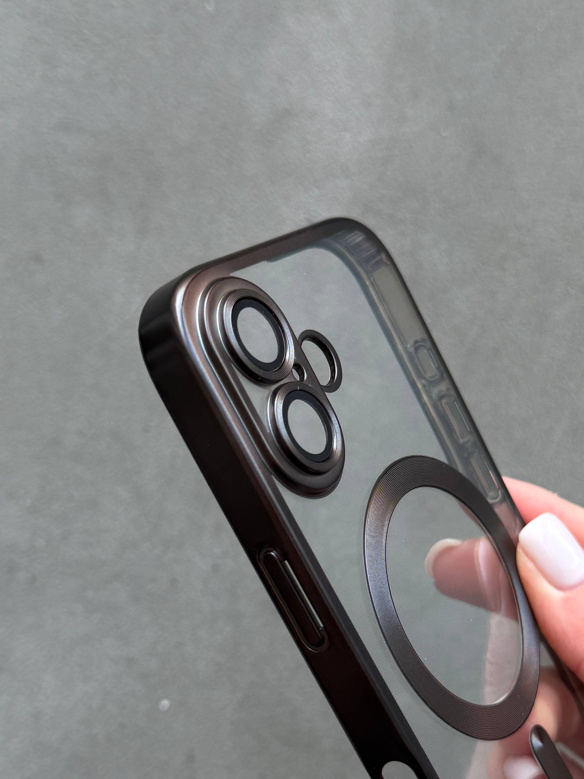 Чехол цветной Shining case с Magsafe на iPhone 17 Black