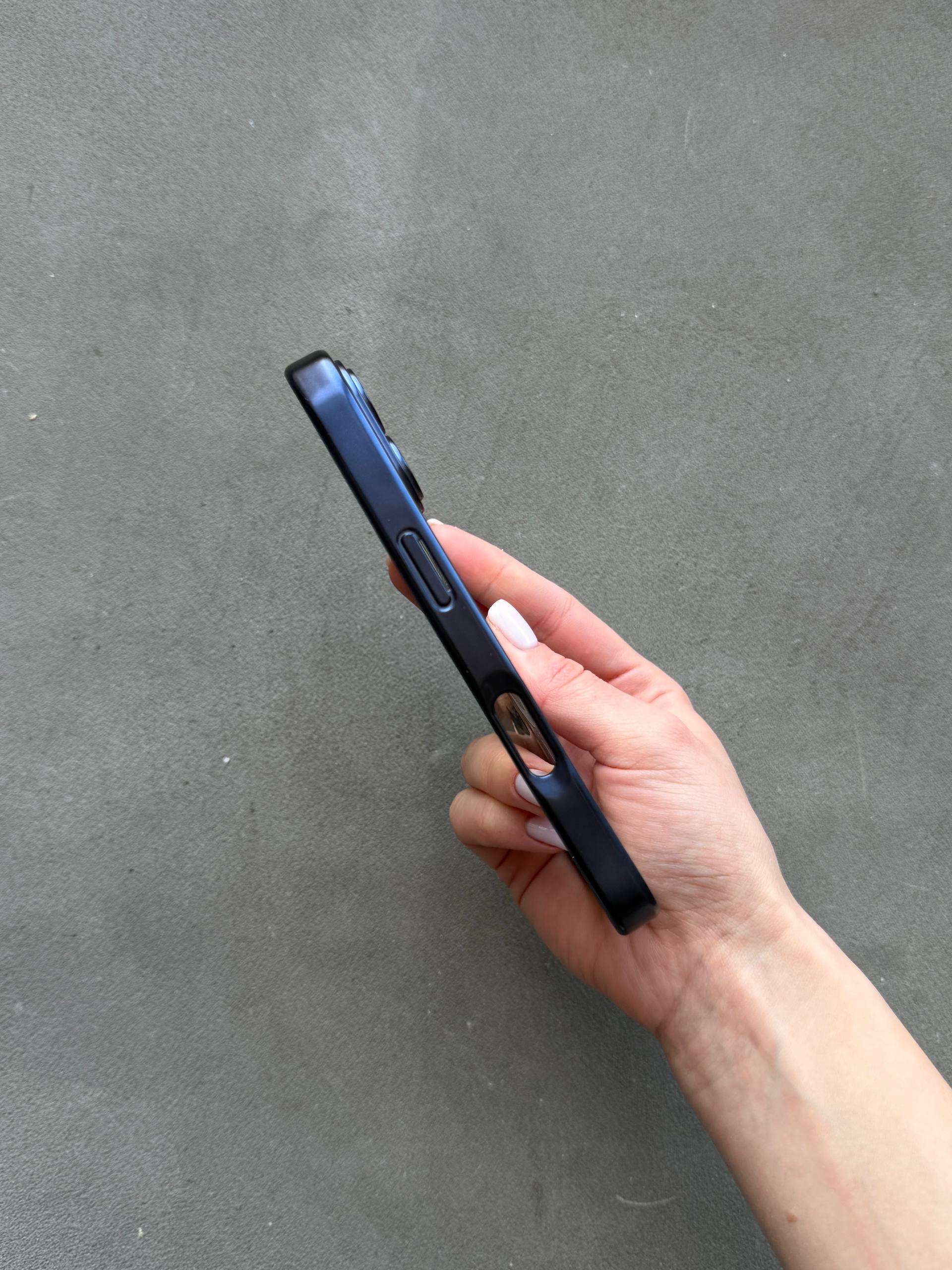 Чехол цветной Shining case с Magsafe на iPhone 17 Dark Blue