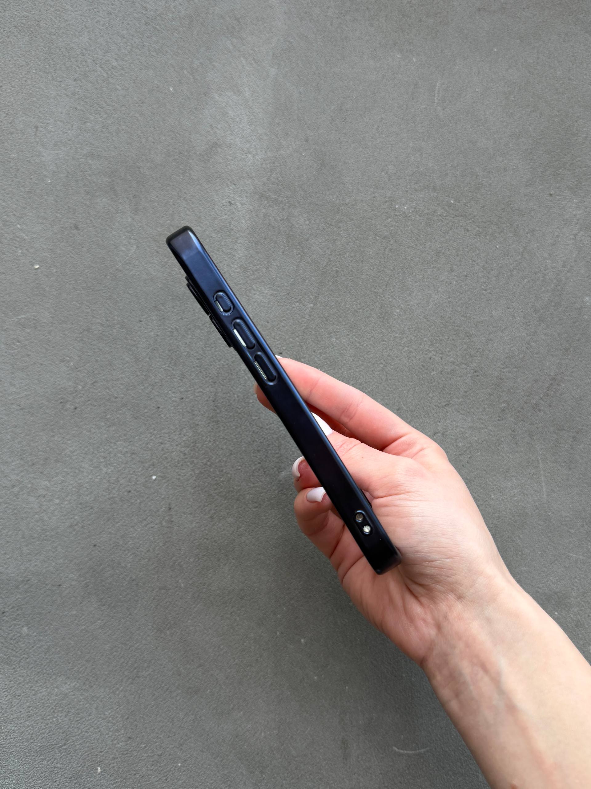 Чехол цветной Shining case с Magsafe на iPhone 17 Dark Blue