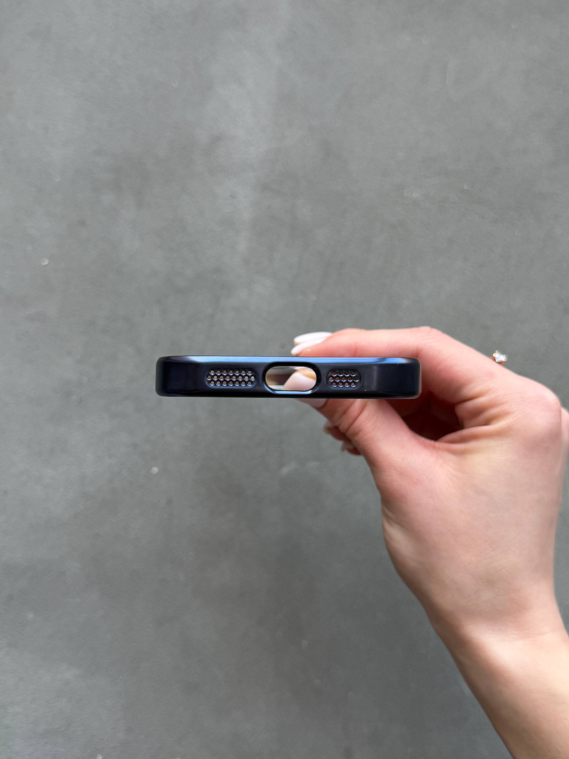 Чехол цветной Shining case с Magsafe на iPhone 17 Dark Blue