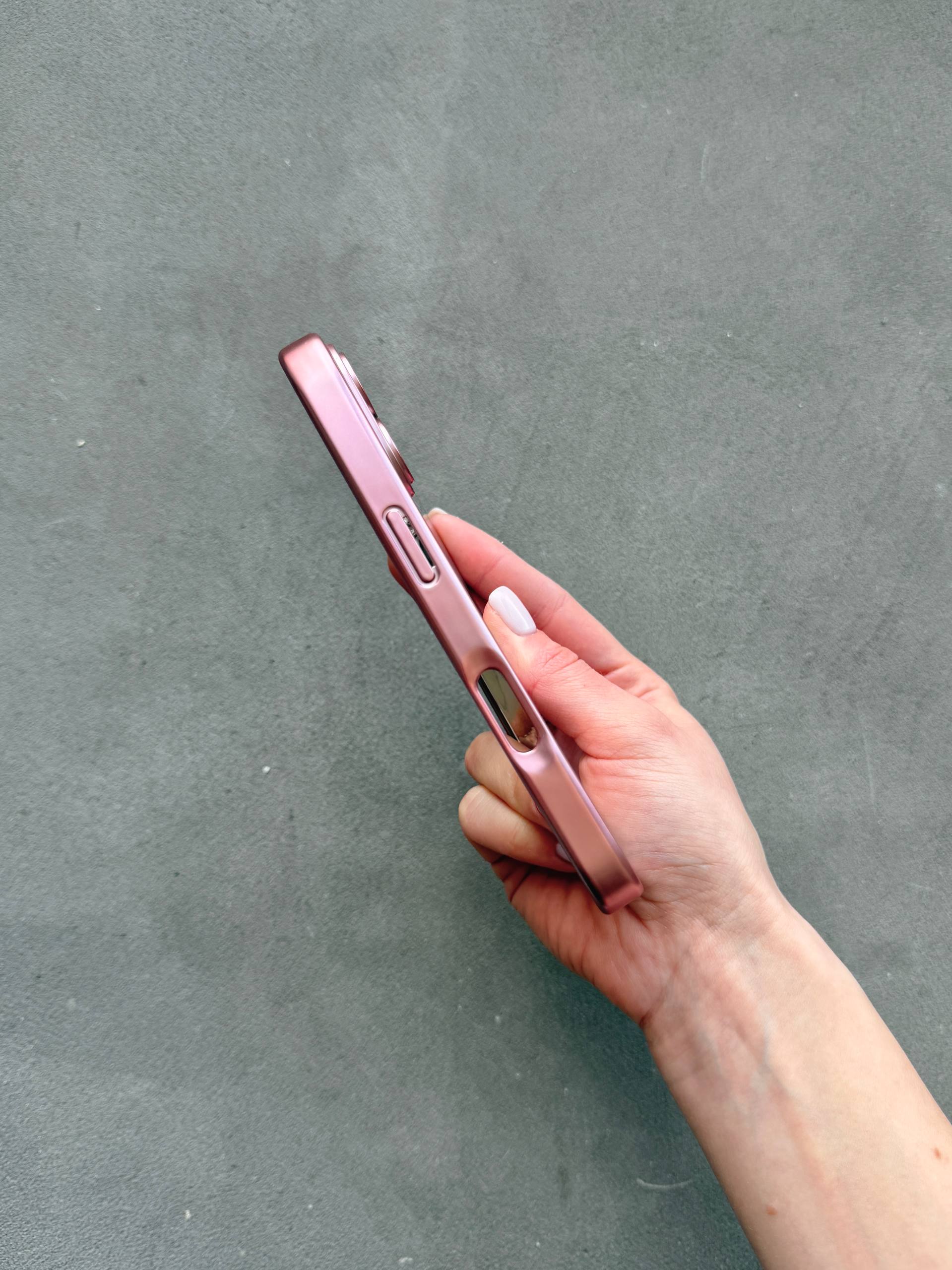 Чехол цветной Shining case с Magsafe на iPhone 17 Pink