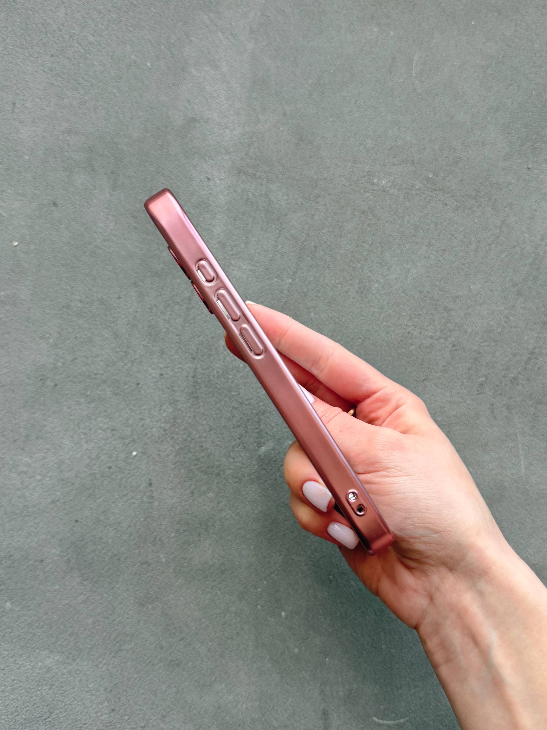 Чехол цветной Shining case с Magsafe на iPhone 17 Pink