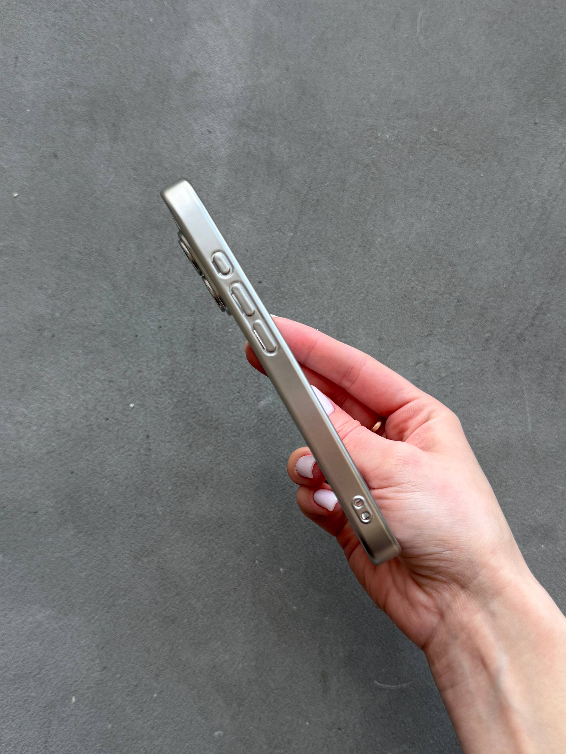 Чехол цветной Shining case с Magsafe на iPhone 17 Silver