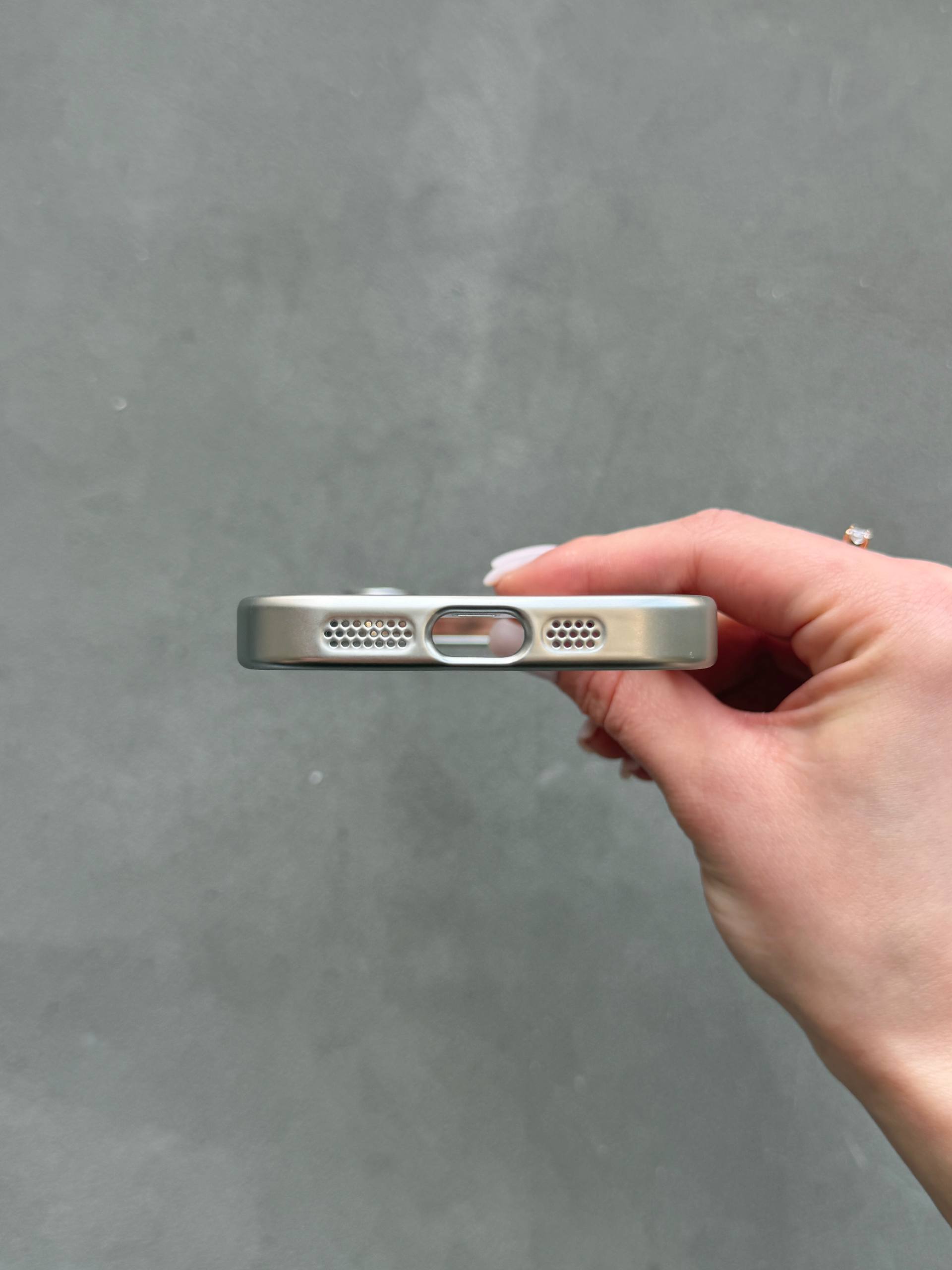 Чехол цветной Shining case с Magsafe на iPhone 17 Silver