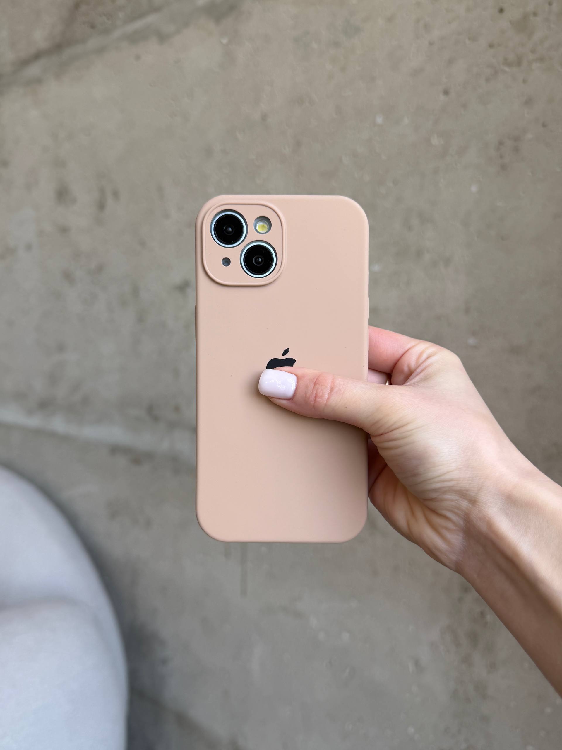 Чохол Silicone case із закритою камерою на iPhone 15 Desert #62