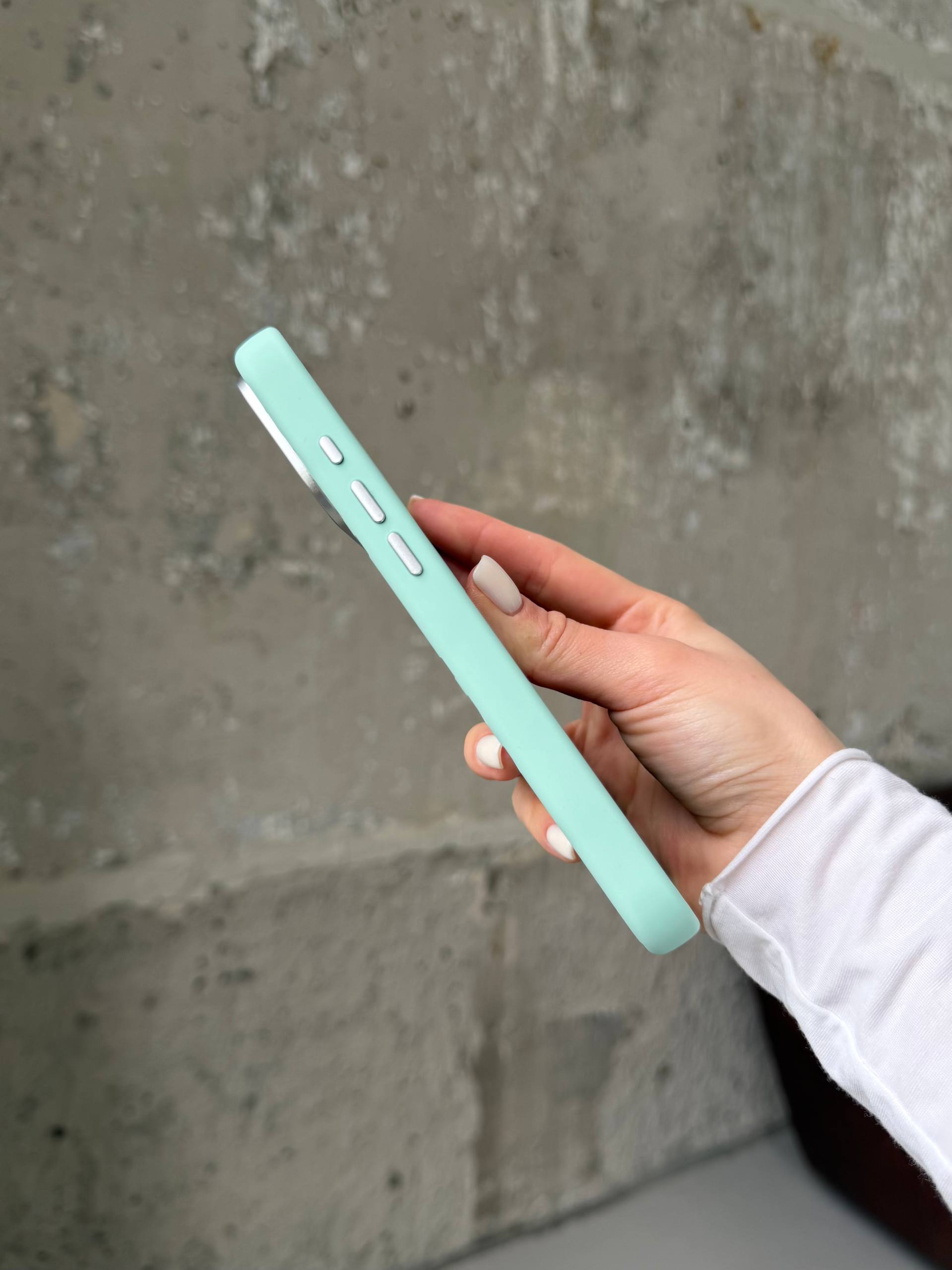 Чохол Flower Silicone Case з Magsafe на iPhone 15 Pro Max Mint (08)