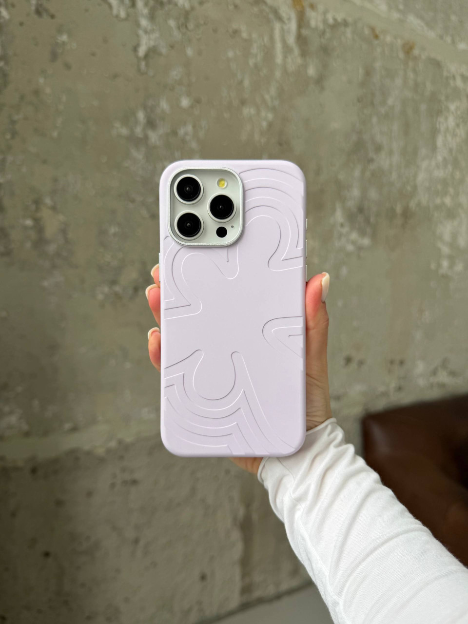 Чохол Flower Silicone Case з Magsafe на iPhone 16 Pro Max Light Purple (07)