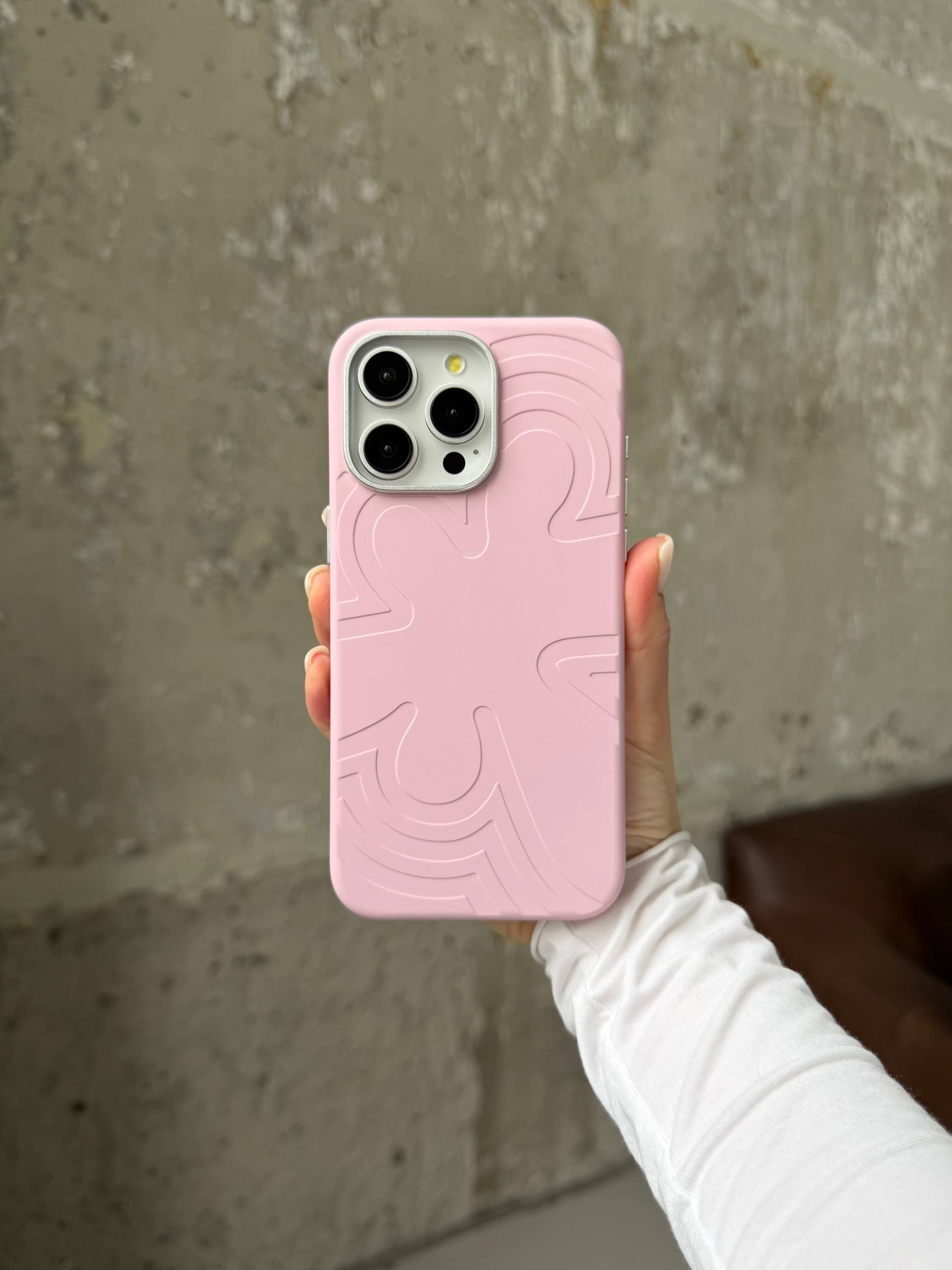 Чохол Flower Silicone Case з Magsafe на iPhone 15 Pro Max Pink (01)