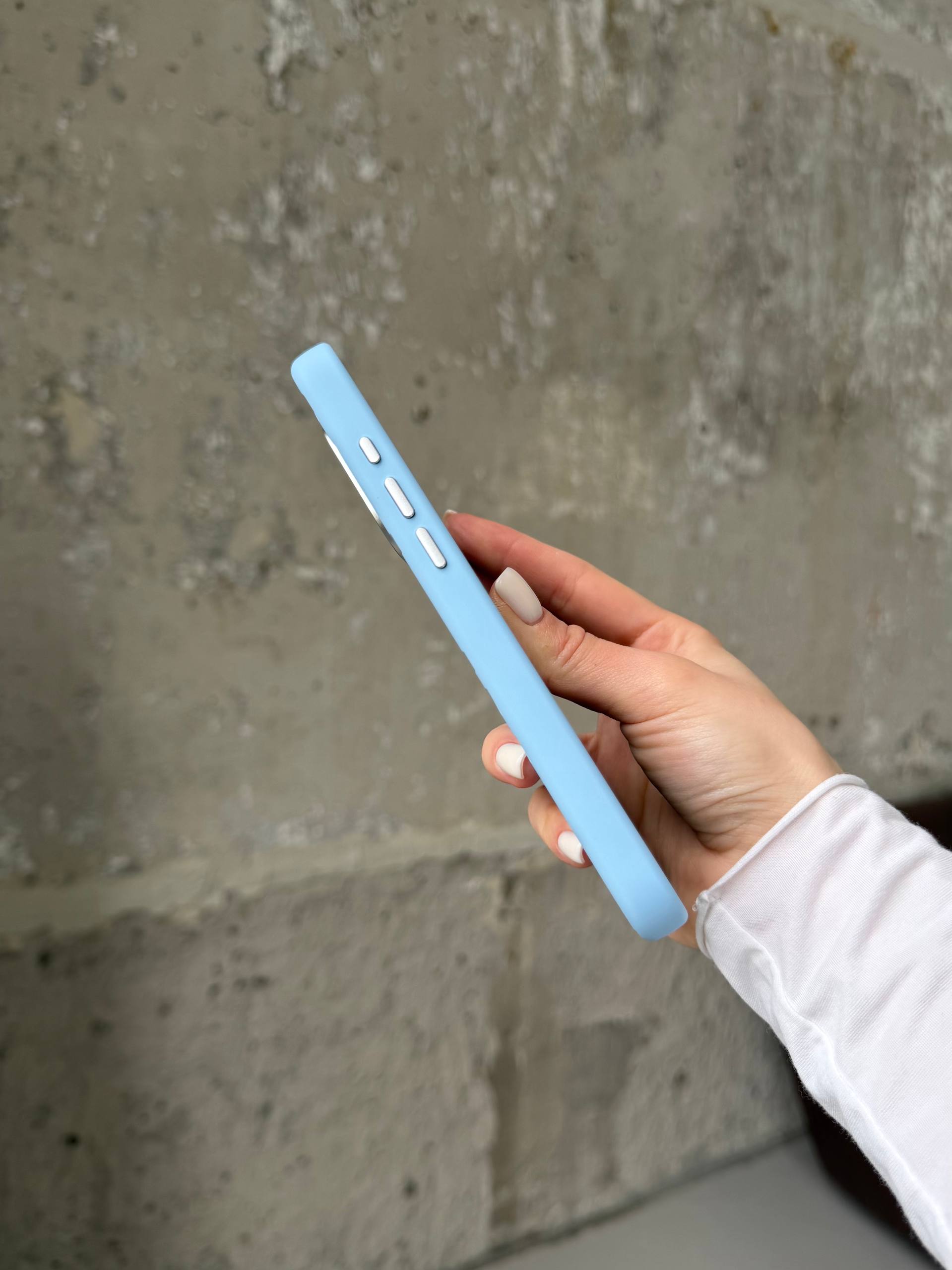 Чохол Flower Silicone Case з Magsafe на iPhone 16 Pro Cloud Blue (02)
