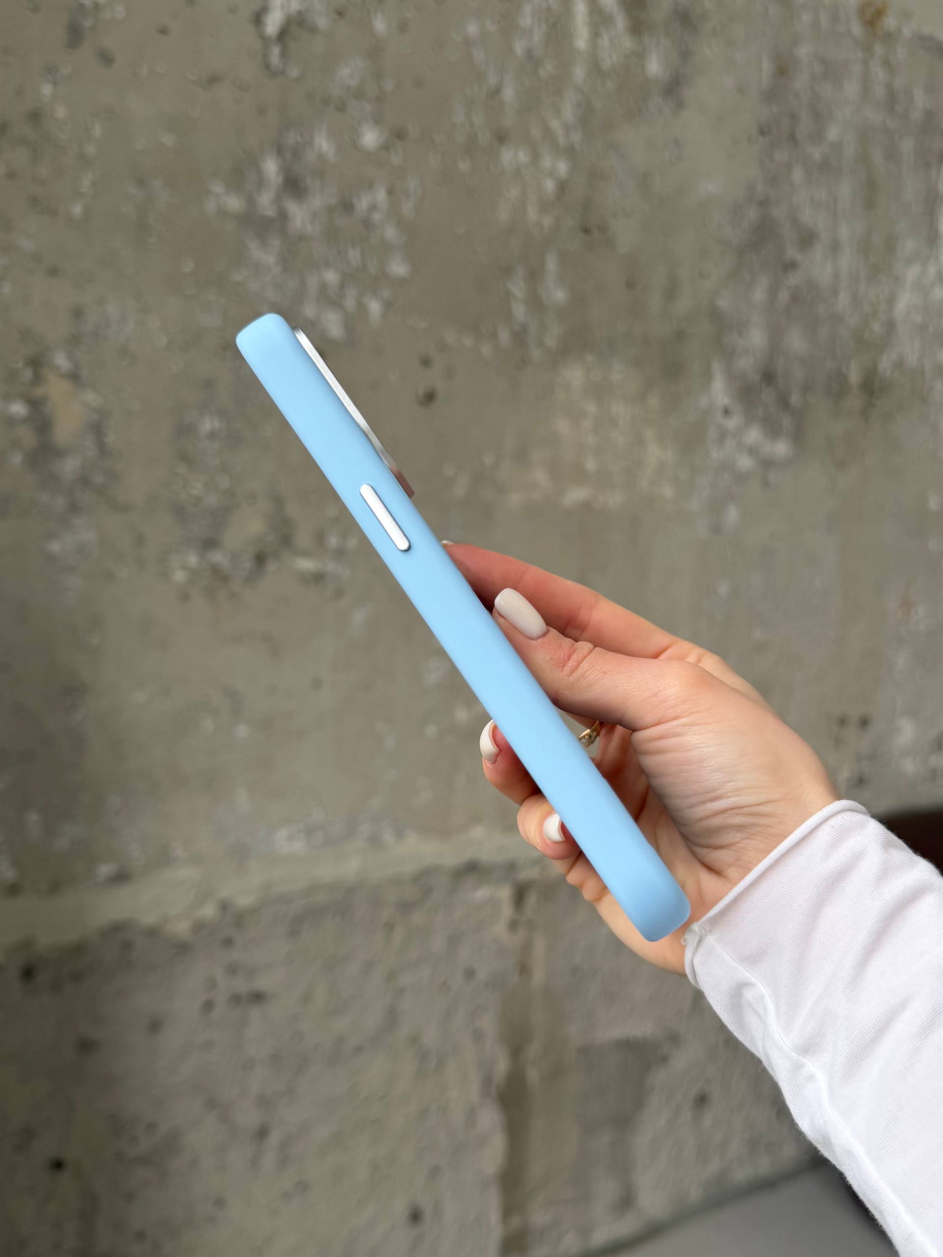 Чохол Flower Silicone Case з Magsafe на iPhone 15 Pro Max Cloud Blue (02)