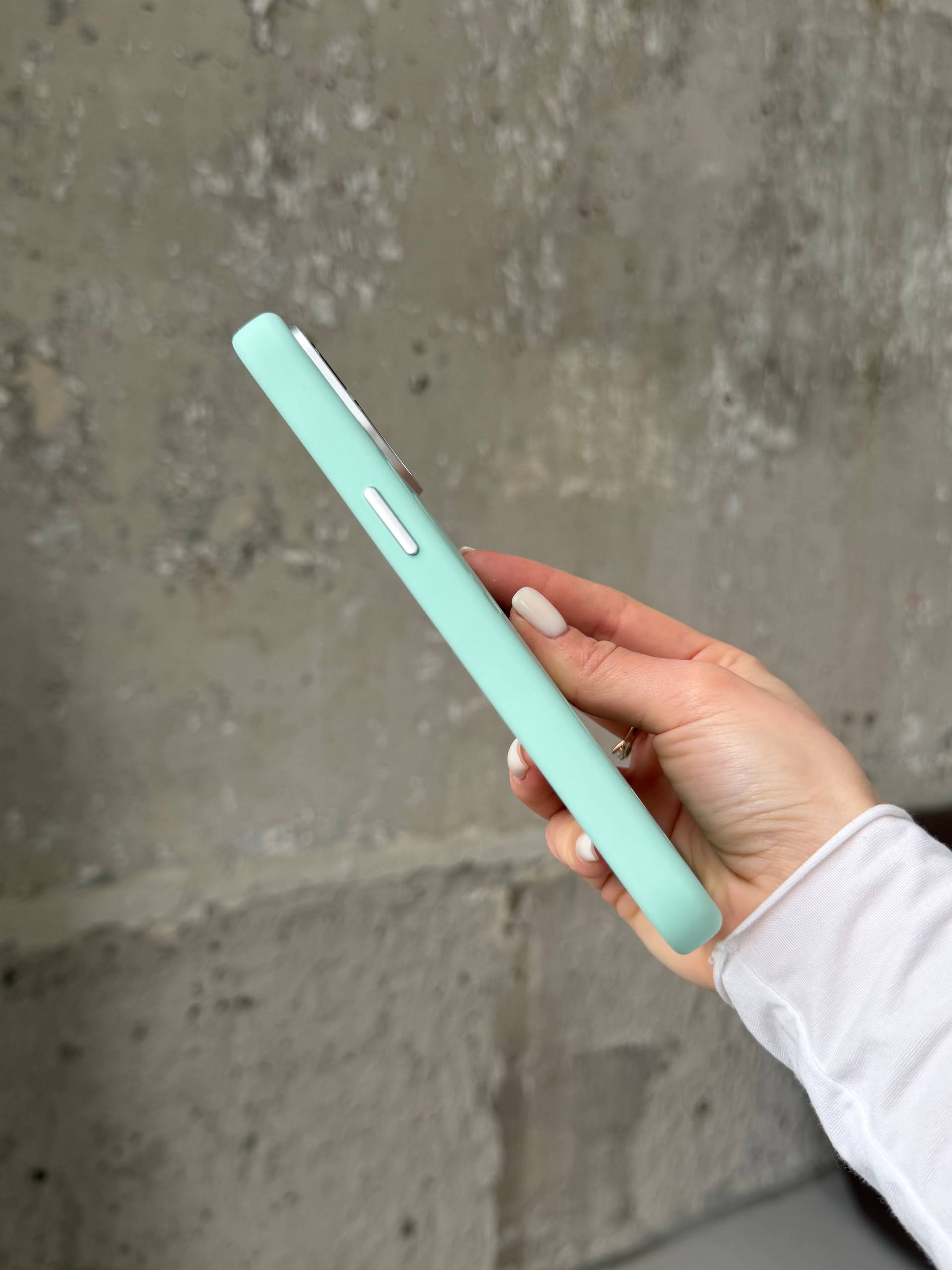 Чохол Flower Silicone Case з Magsafe на iPhone 15 Pro Max Mint (08)