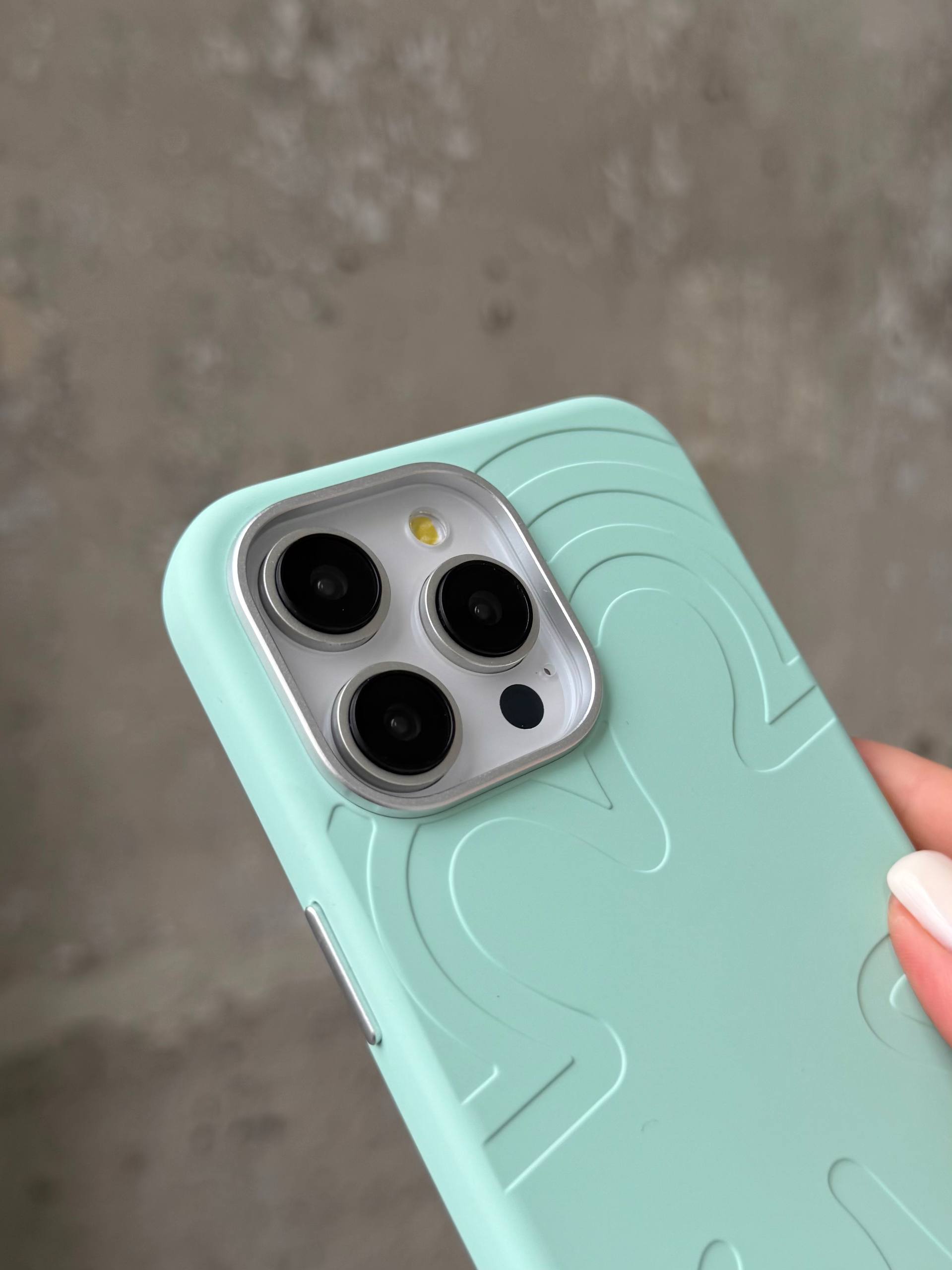 Чохол Flower Silicone Case з Magsafe на iPhone 15 Pro Max Mint (08)