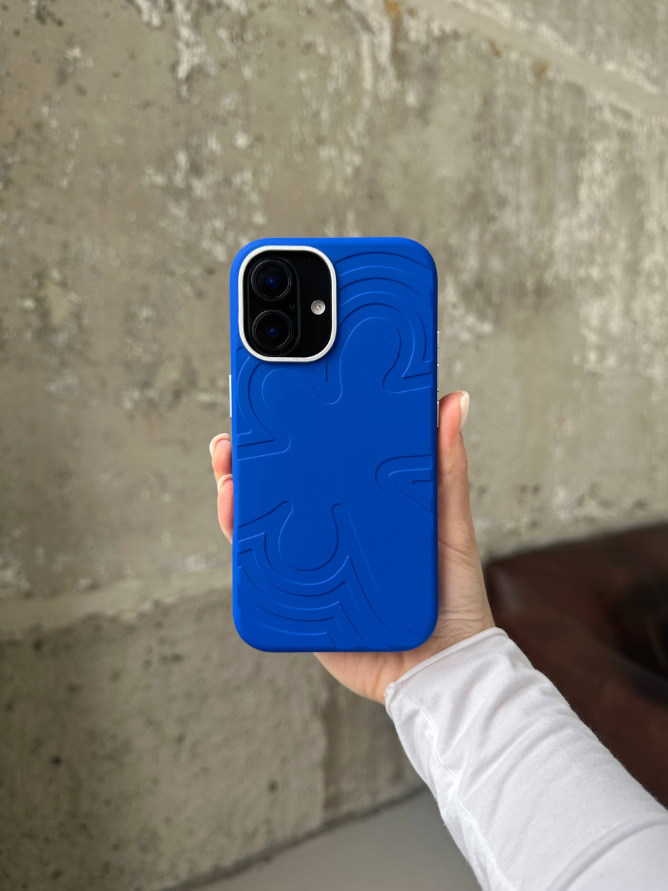 Чохол Flower Silicone Case з Magsafe на iPhone 17 Electric Blue (03)