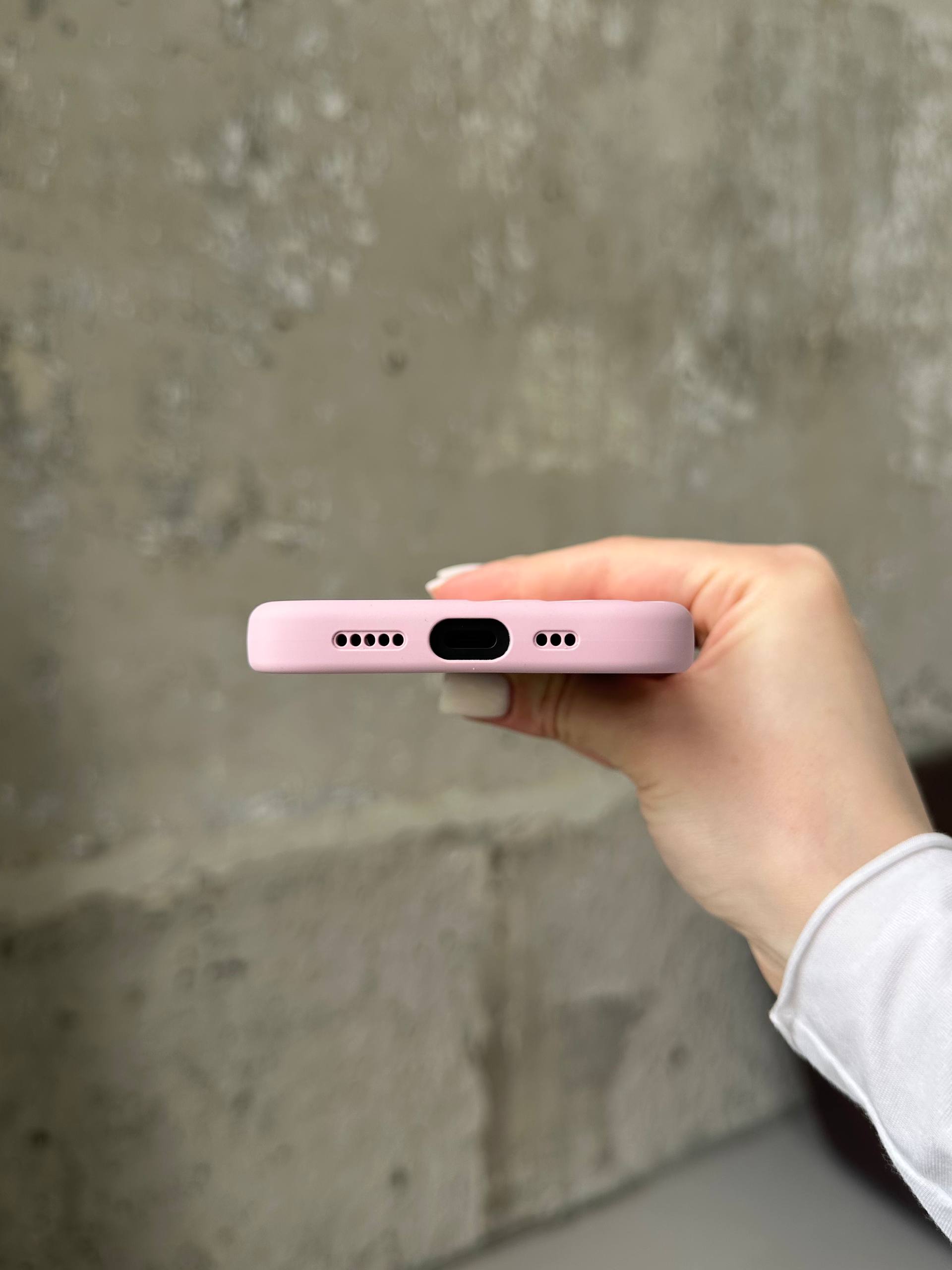 Чехол Flower Silicone Case с Magsafe на iPhone 17 Pink (01)