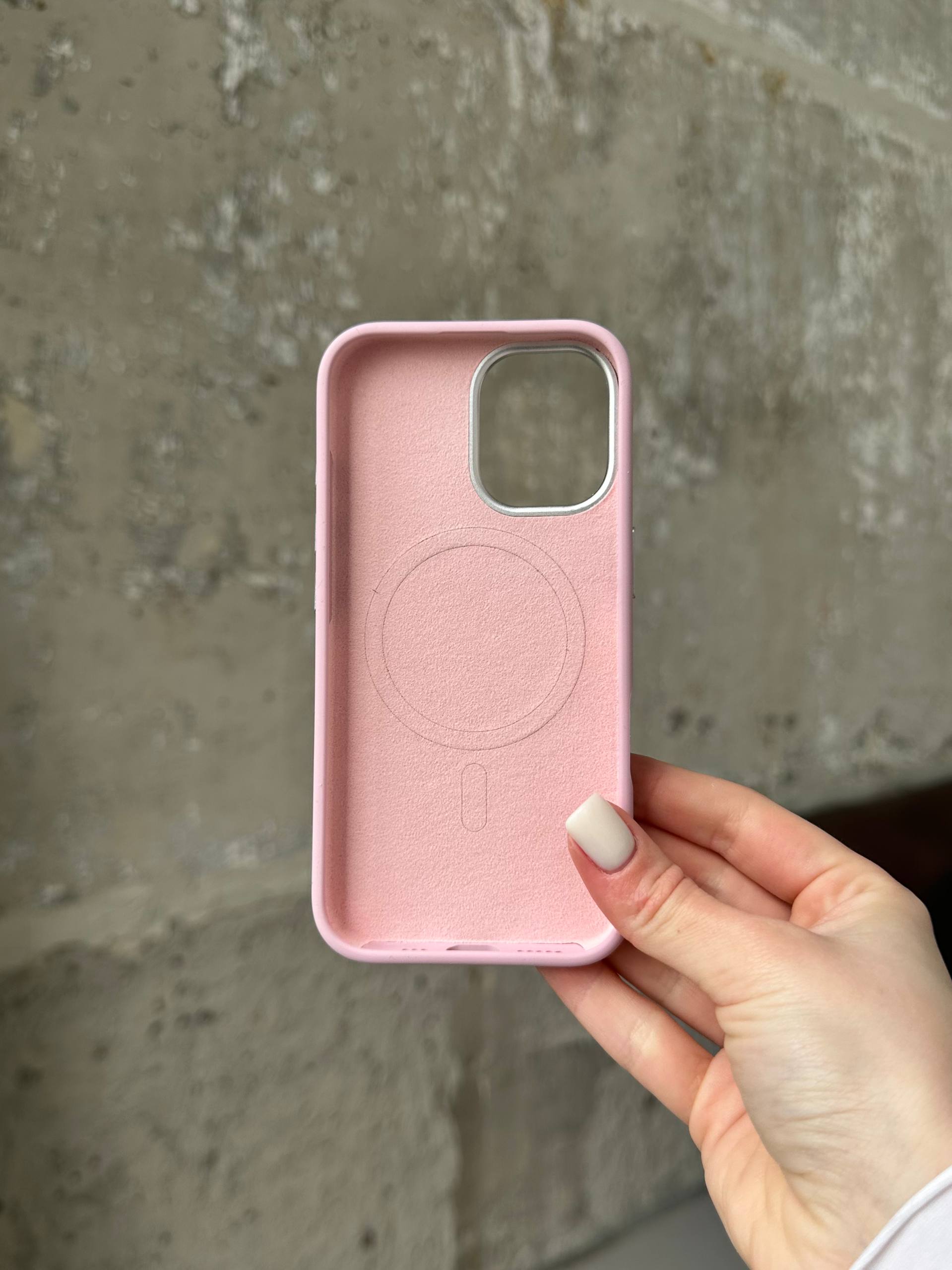 Чехол Flower Silicone Case с Magsafe на iPhone 17 Pink (01)