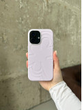 Чехол Flower Silicone Case с Magsafe на iPhone 17 Light Purple (07)