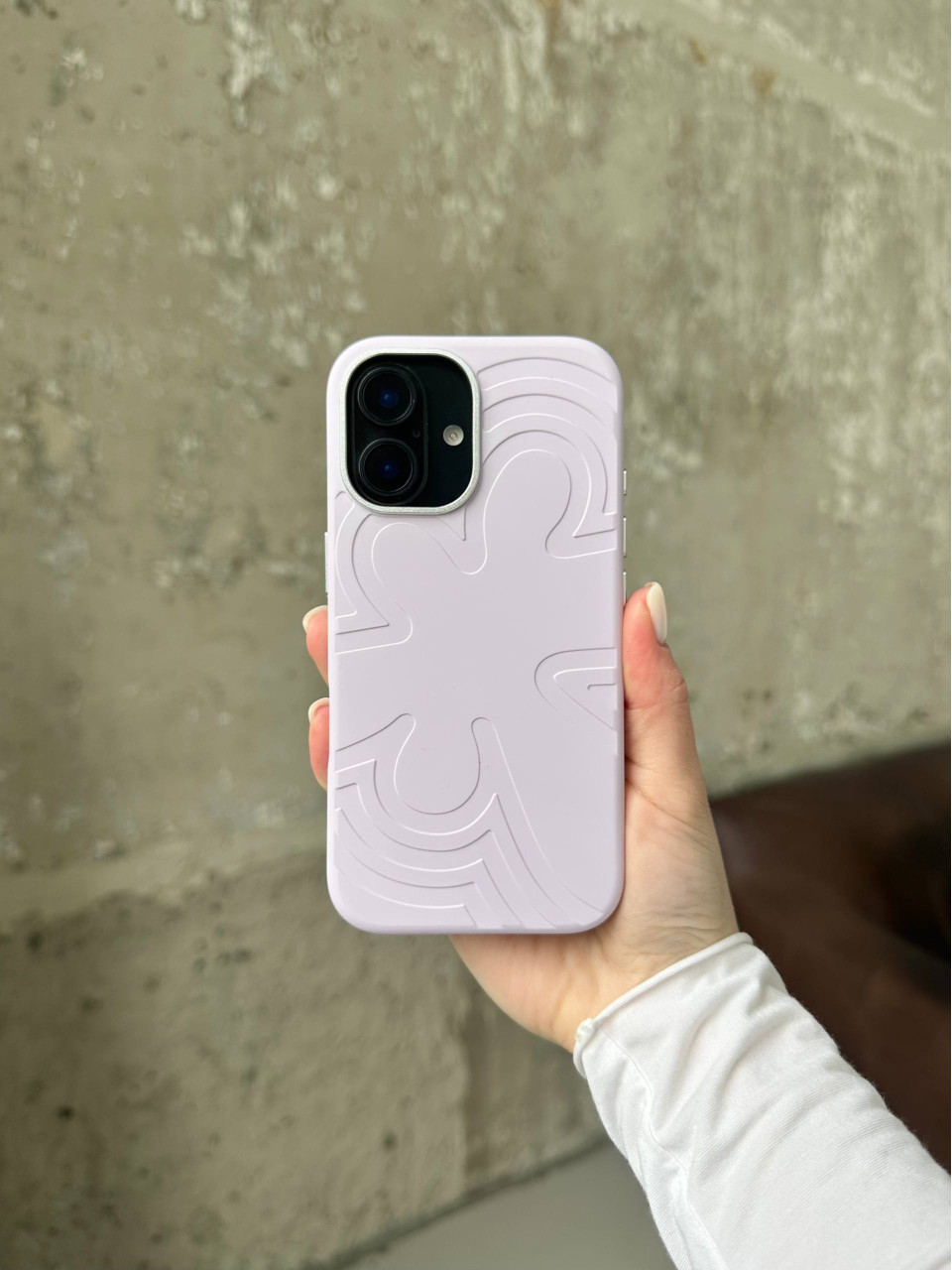 Чохол Flower Silicone Case з Magsafe на iPhone 17 Light Purple (07)