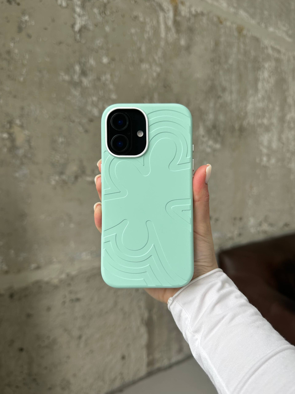 Чохол Flower Silicone Case з Magsafe на iPhone 17 Mint (08)