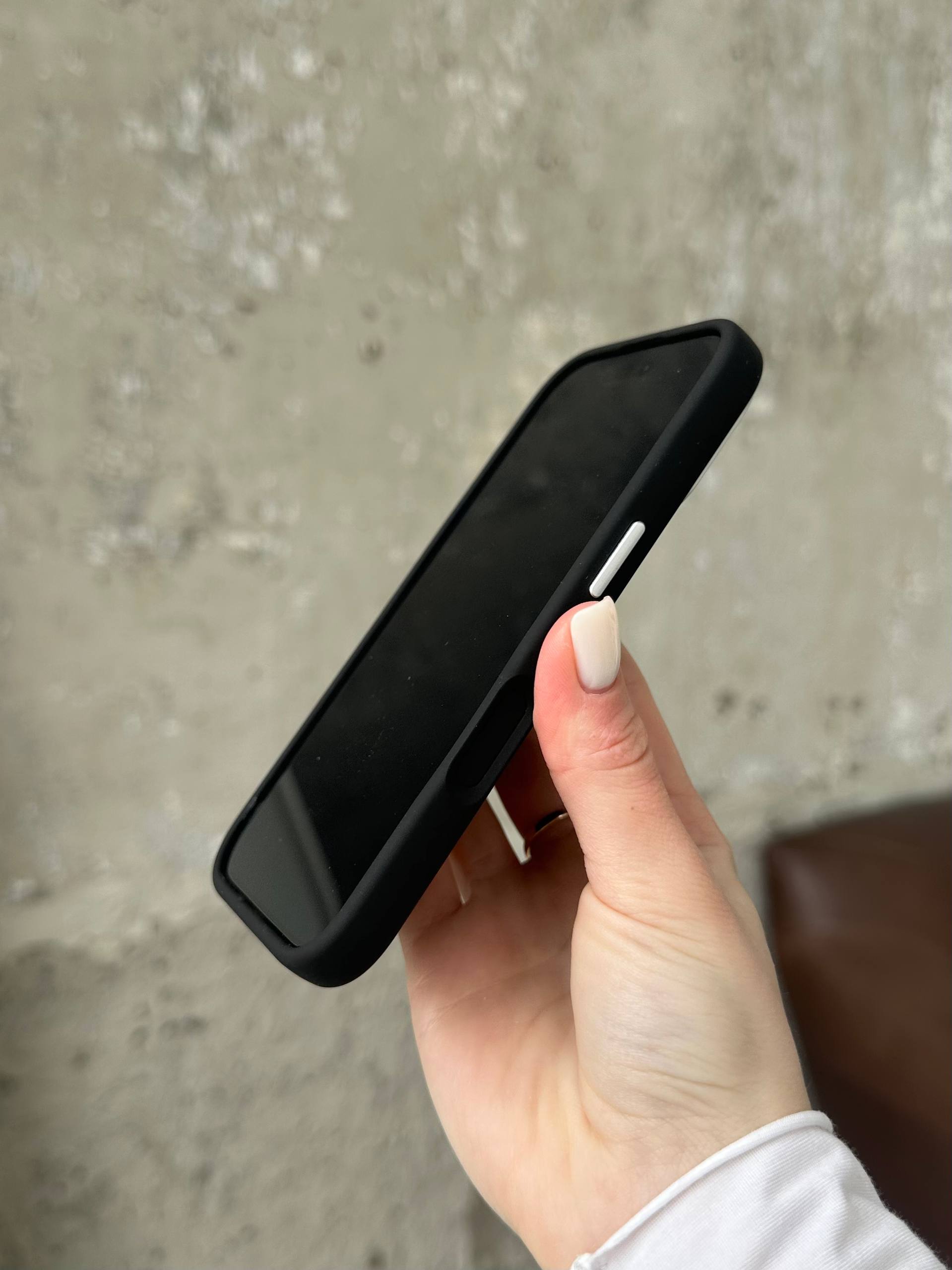 Чехол Flower Silicone Case с Magsafe на iPhone 16 Black (04)