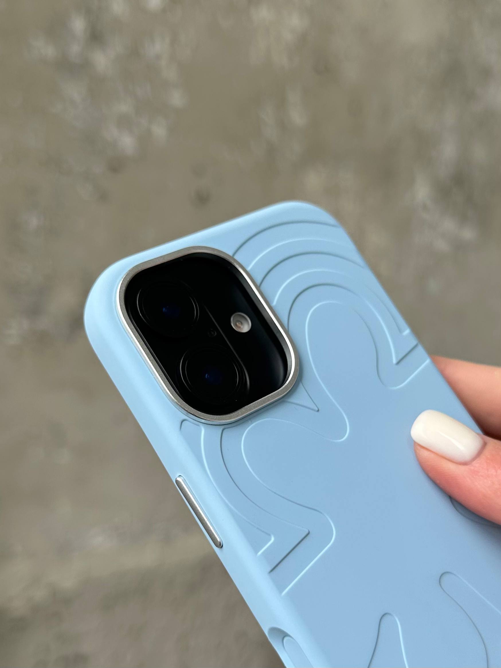 Чохол Flower Silicone Case з Magsafe на iPhone 16 Cloud Blue (02)