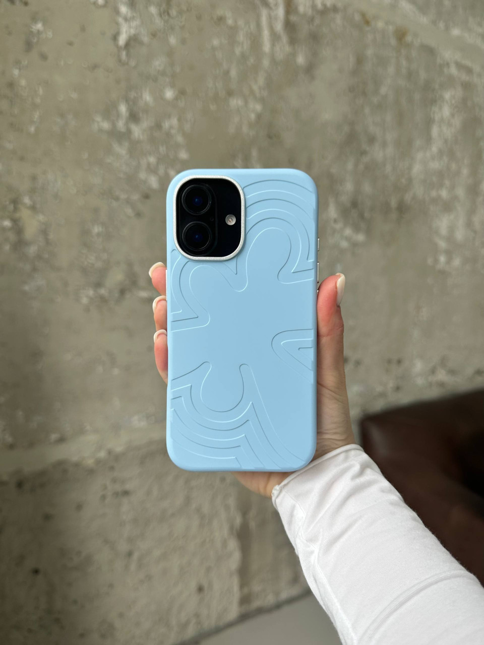 Чохол Flower Silicone Case з Magsafe на iPhone 17 Cloud Blue (02)