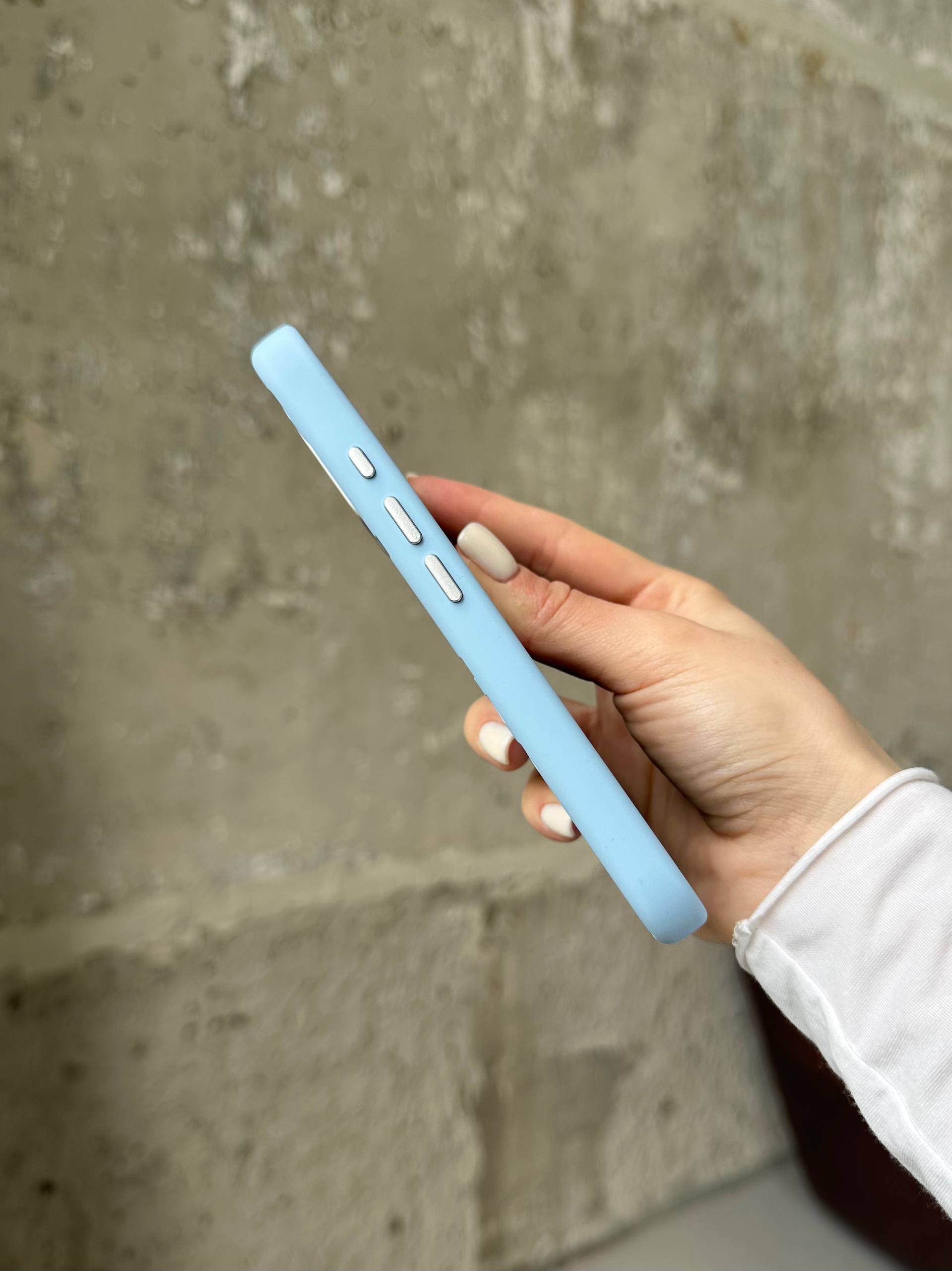 Чохол Flower Silicone Case з Magsafe на iPhone 16 Cloud Blue (02)