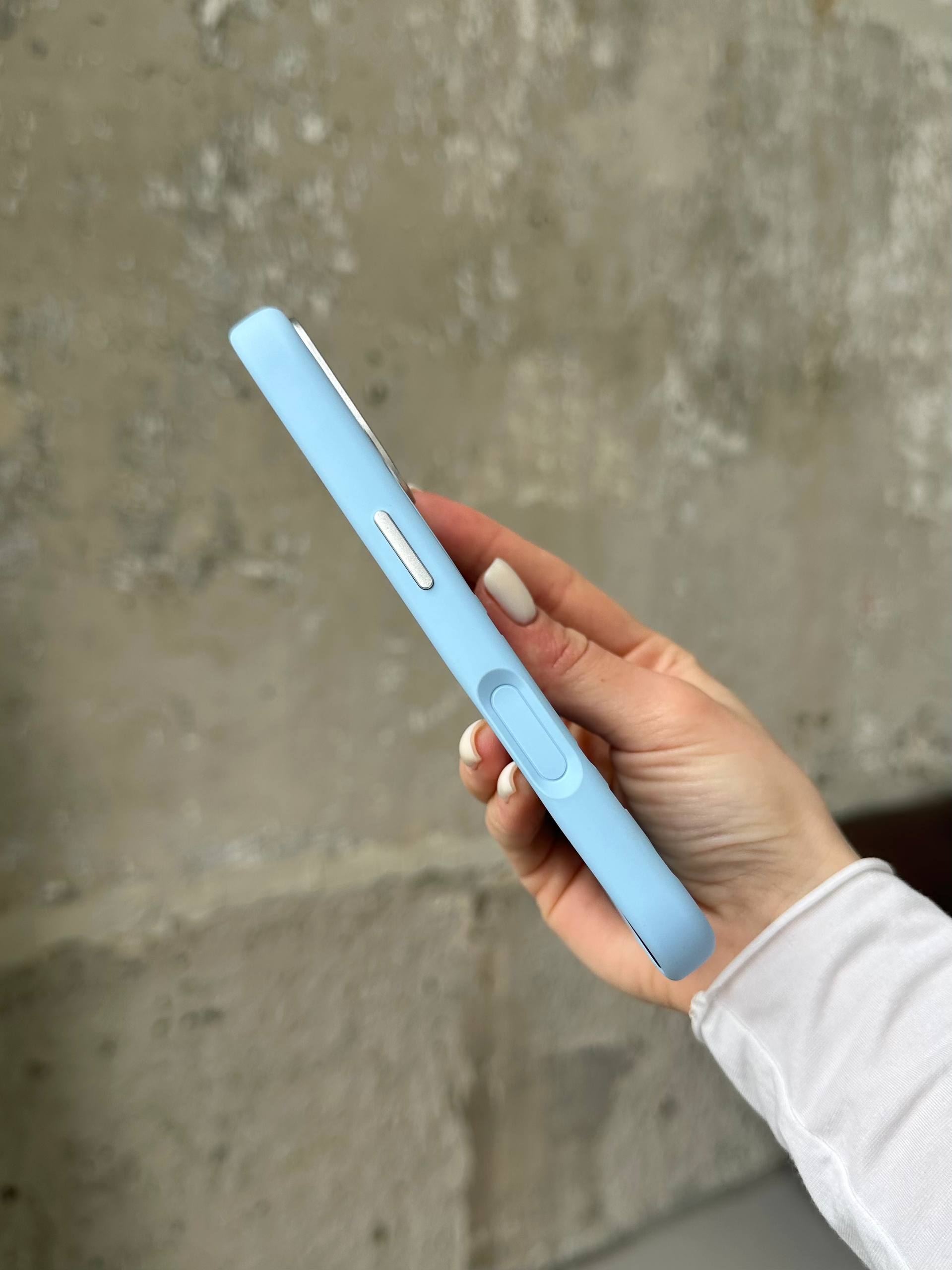 Чохол Flower Silicone Case з Magsafe на iPhone 16 Cloud Blue (02)