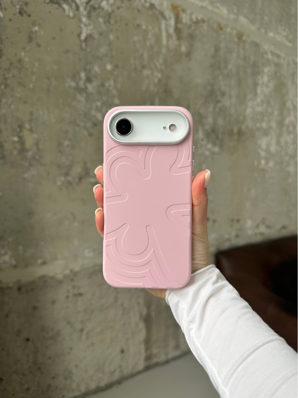 Чохол Flower Silicone Case з Magsafe на iPhone 17 Air Pink (01)