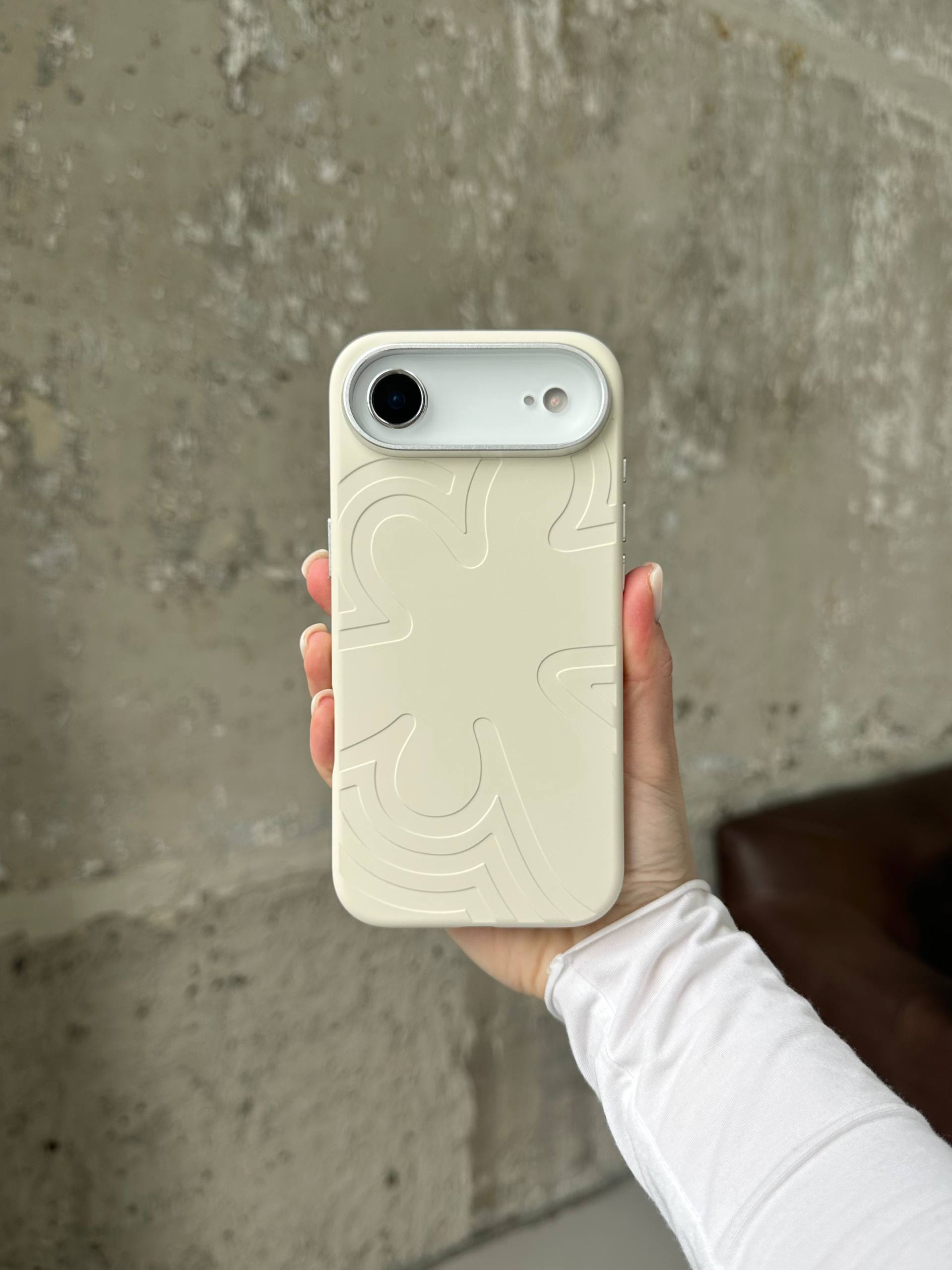 Чехол Flower Silicone Case с Magsafe на iPhone 17 Air Antique White (05)