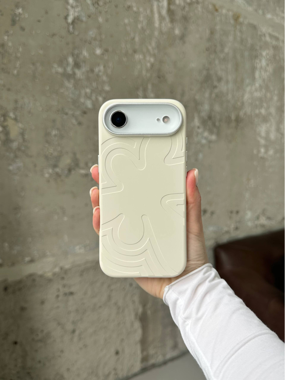 Чохол Flower Silicone Case з Magsafe на iPhone 17 Air Antique White (05)