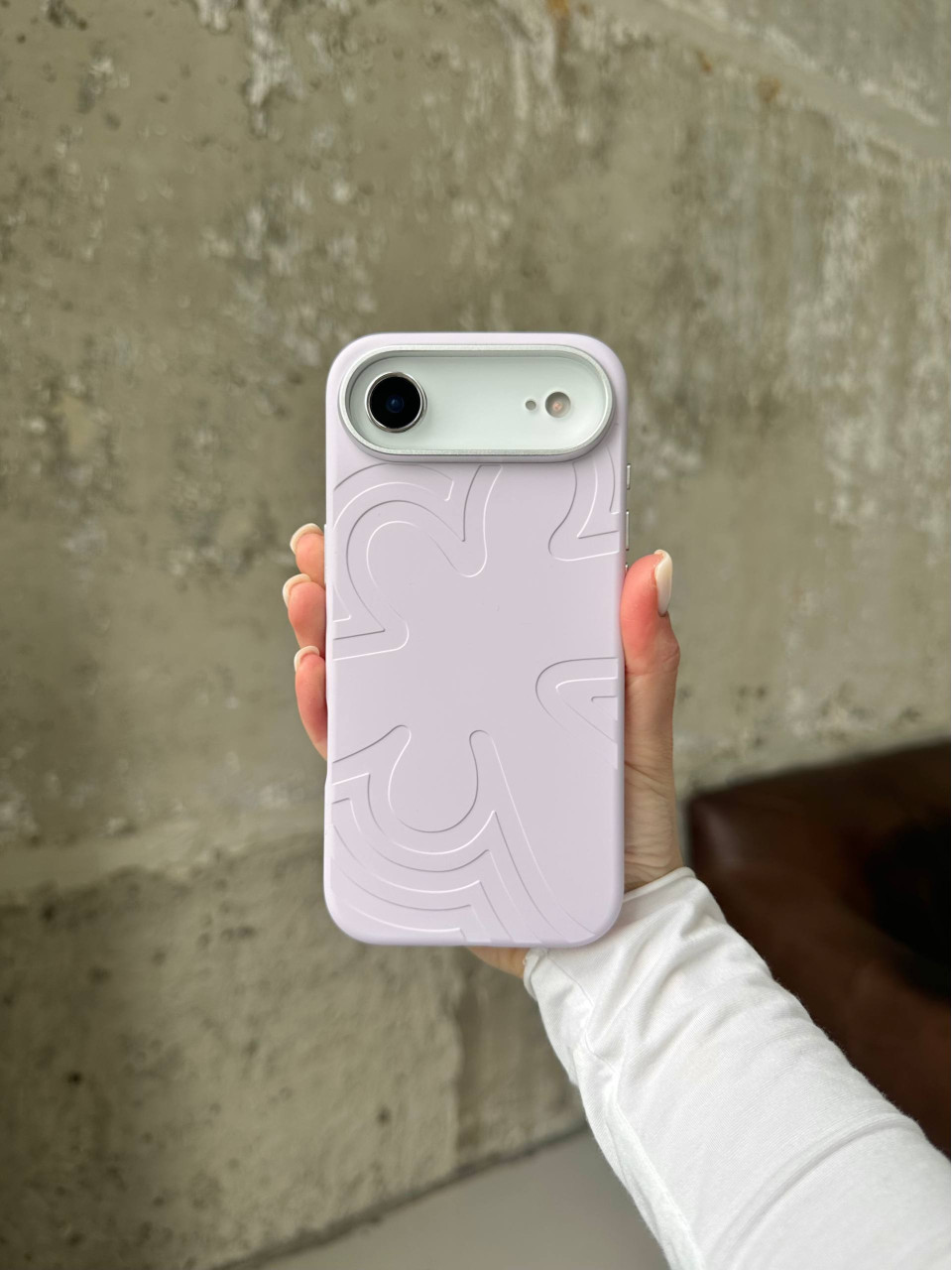Чохол Flower Silicone Case з Magsafe на iPhone 17 Air Light Purple (07)