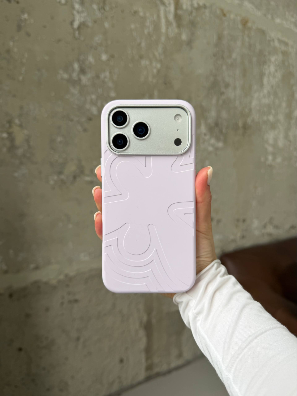 Чохол Flower Silicone Case з Magsafe на iPhone 17 Pro Light Purple (07)