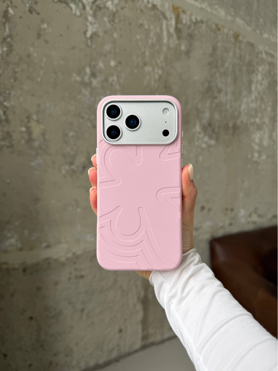 Чохол Flower Silicone Case з Magsafe на iPhone 17 Pro Pink (01)