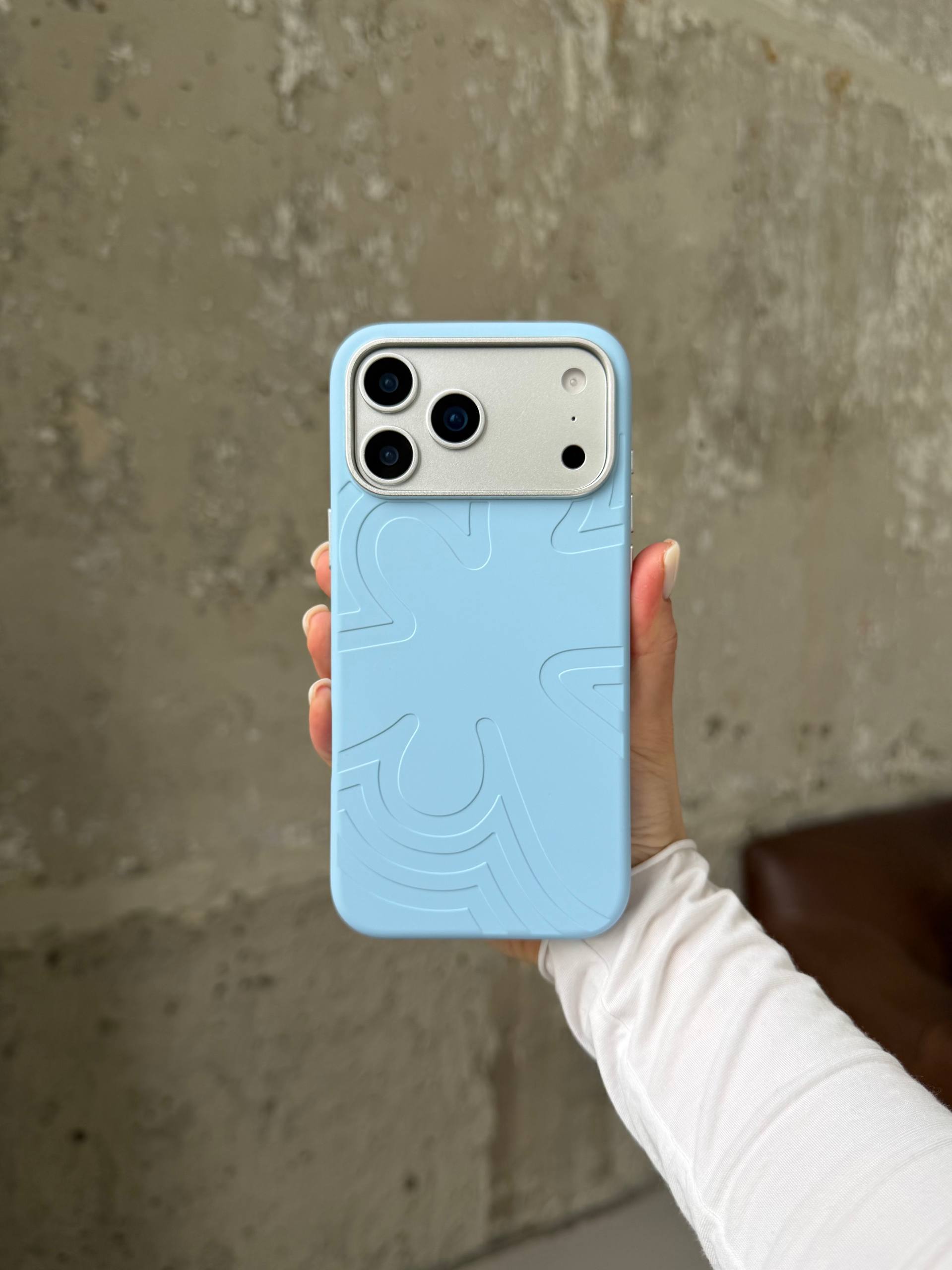 Чехол Flower Silicone Case с Magsafe на iPhone 17 Pro Max Cloud Blue (02)