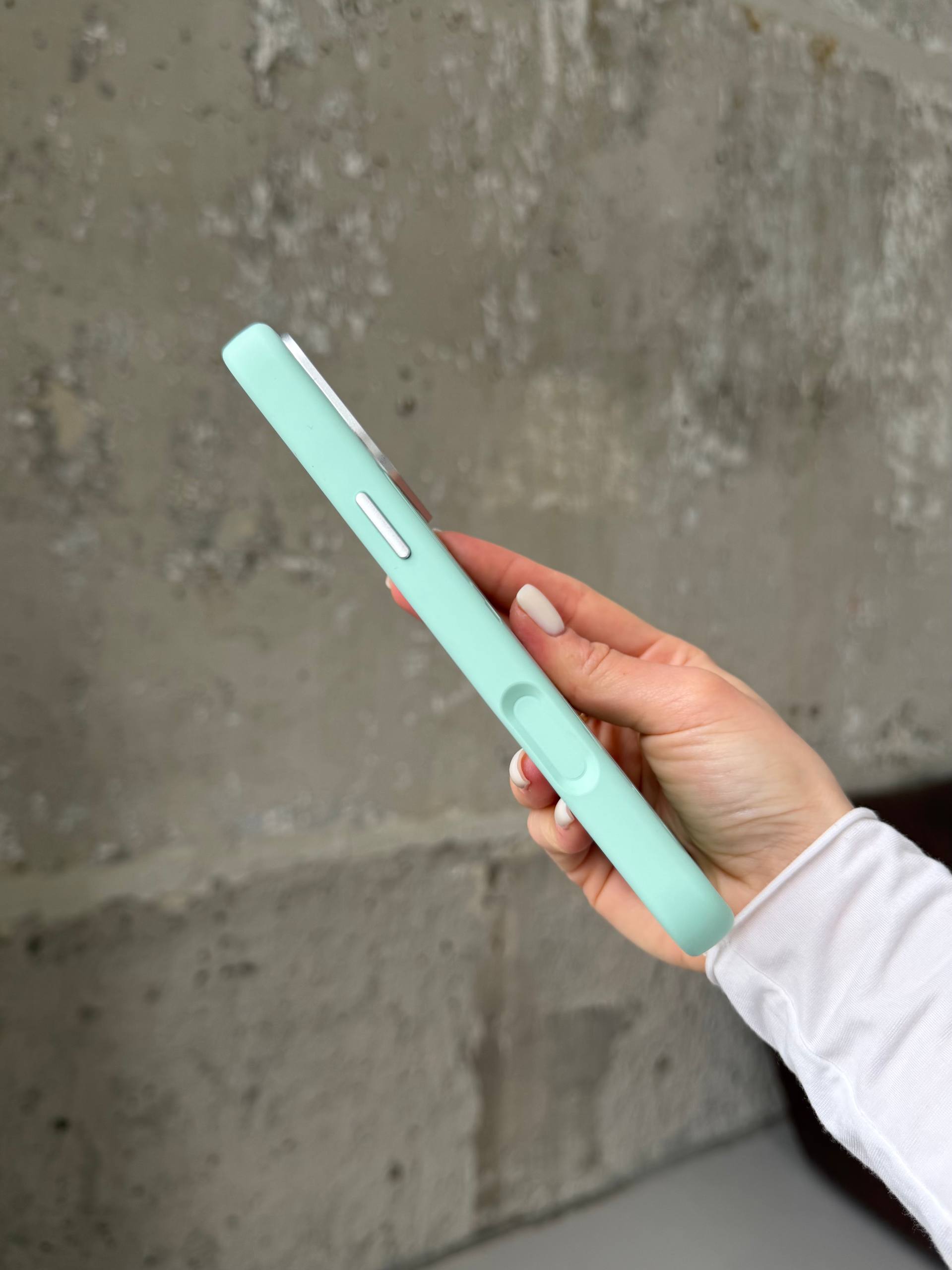 Чохол Flower Silicone Case з Magsafe на iPhone 17 Pro Max Mint (08)